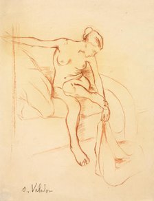 Nude Woman Seated on a Bed, first third 20th century. Creator: Suzanne Valadon (French, 1865-1938).