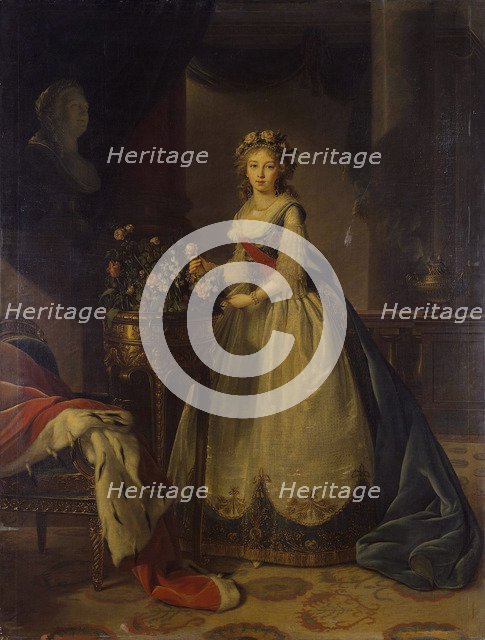 Portrait of Empress Elizabeth Alexeievna, Princess Louise of Baden (1779-1826), 1795. Artist: Vigée-Lebrun, Marie Louise Elisabeth (1755-1842)