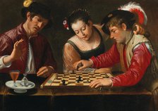 Chess players, 17th century. Creator: Caravaggio, Michelangelo, (after)  .
