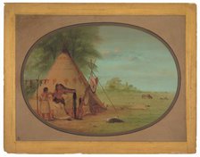 A Crow Chief at His Toilette, 1861/1869. Creator: George Catlin.