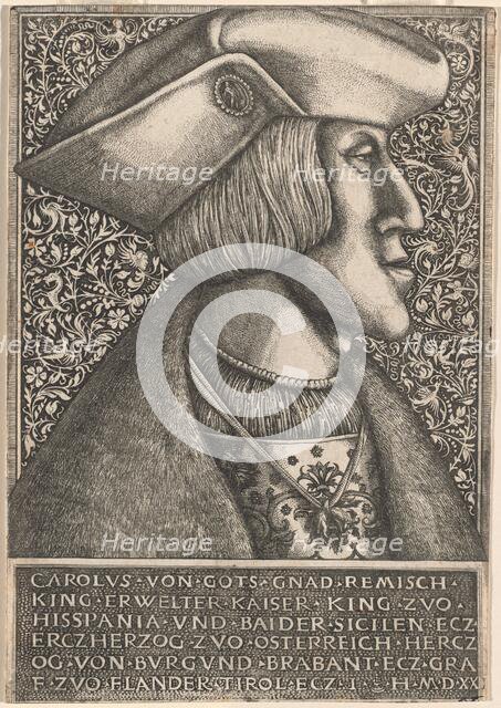 Emperor Charles V, 1520 (or 1521?). Creator: Daniel Hopfer.