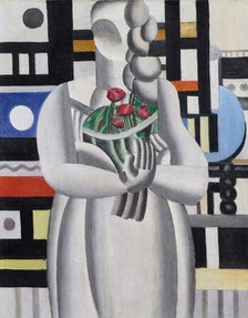 La Jeune fille au bouquet (The Girl with a Bouquet), 1921. Creator: Léger, Fernand (1881-1955)