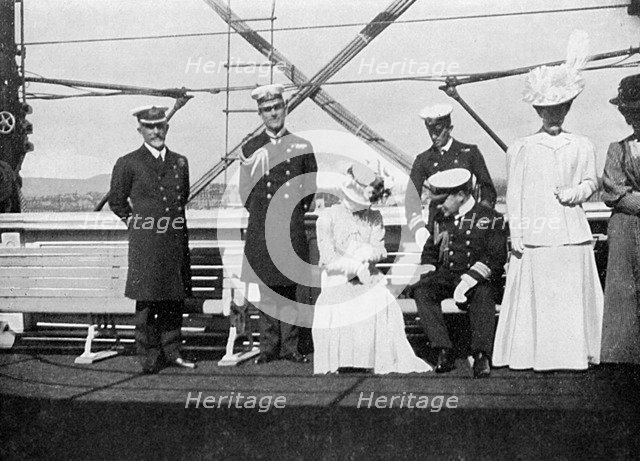 On board the royal yacht Victoria and Albert III, Christiania (Oslo), Norway, 1908.Artist: Queen Alexandra