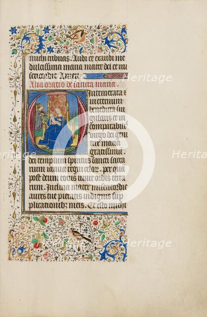 Initial O: The Virgin and Child Enthroned; Llangattock Hours, 1450s. Creator: Master of the Llangattock Hours.
