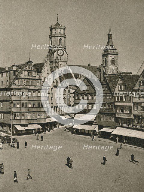 'Stuttgart. Maltplatz - Stiftskirche', 1931. Artist: Kurt Hielscher.