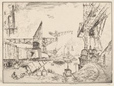 Cranes at Duisburg, 1910. Creator: Joseph Pennell.