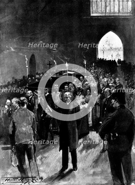 The Funeral of Mr. Gladstone: the public viewing the lying-in-state in Westminster Hall, 1898. Creator: Unknown.