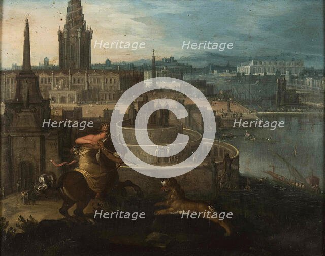 Semiramis before the gates of Babylon, c1540. Creator: Anonymous ().