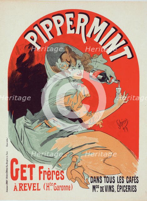 Affiche belge pour le "Pippermint"., c1900. Creator: Jules Cheret.