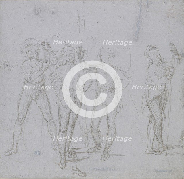 Group of four standing Soldiers, c1503.  Artist: Raphael.