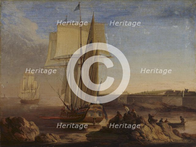 Ships in the Kustaanmiekka Strait, 1760-1765. Creator: Elias Martin.
