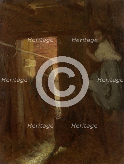 Interior of a Cottage, 1870. Creator: Aleksander Kotsis.