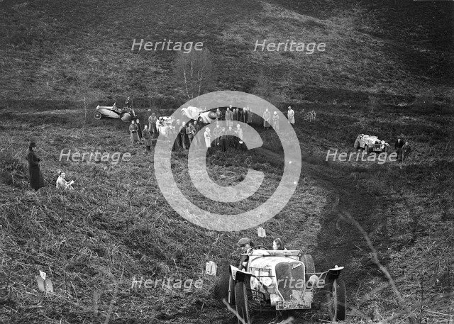 1938 Allard Tailwagger taking part in a motoring trial, late 1930s. Artist: Bill Brunell.