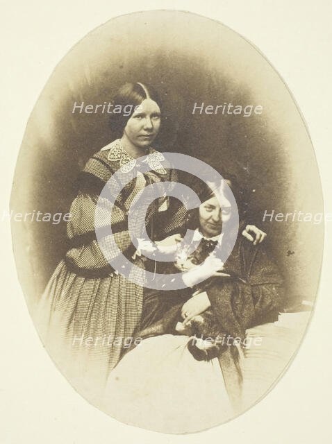 Mrs. Craik Holding Cat, c. 1858. Creators: Unknown, Benjamin Mulock.