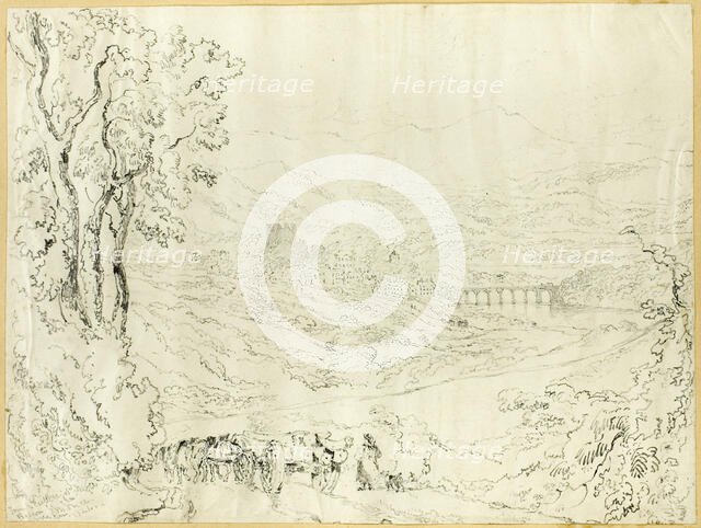 Town and Castle of Hay, 1844. Creator: Joseph Murray Ince.