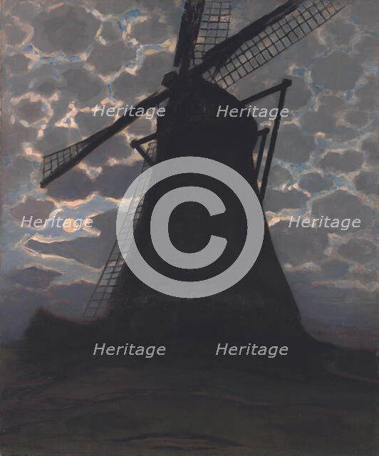 Windmill in the evening, 1917. Creator: Mondrian, Piet (1872-1944).