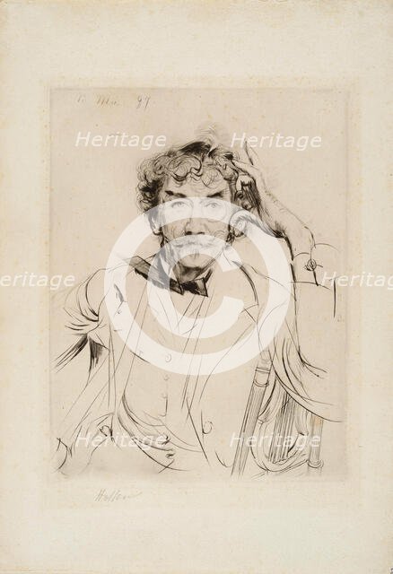 Portrait of the painter James Abbott McNeill Whistler (1834-1903), 1897. Creator: Helleu, Paul César (1859-1927).