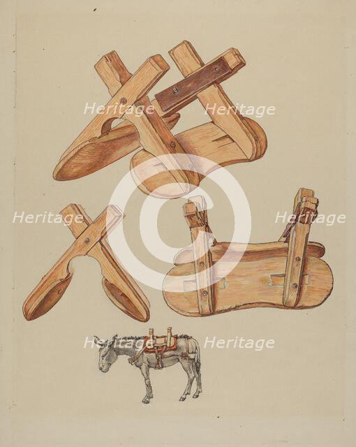 Unrigged Pack Saddle, c. 1932. Creator: Unknown.