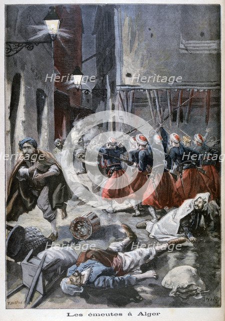 Anti-Jewish riots in Algiers, 1898.  Creator: F Meaulle.