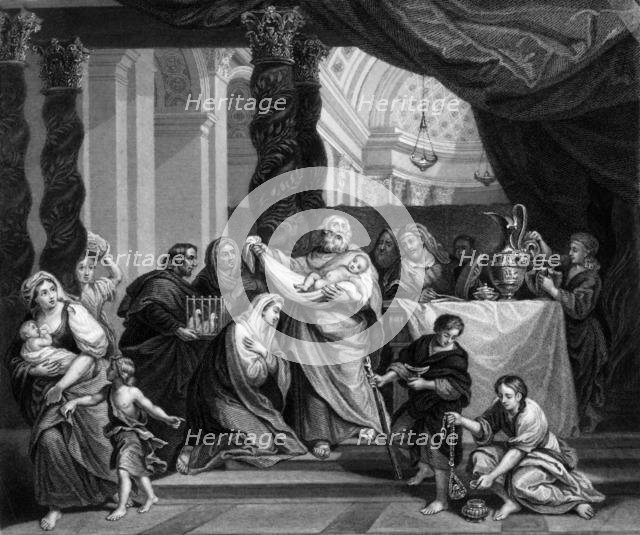 'Then took he him up in his arms, and blessed God', 19th century. Creator: J Jenkins.