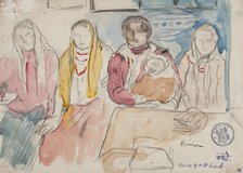 Peasant Women from Mierzwin, March-May 1915. Creator: Leopold Gottlieb.