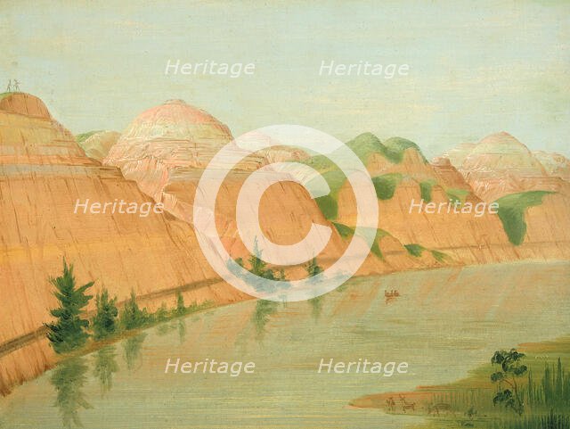 Magnificent Clay Bluffs, 1800 Miles above St. Louis, 1832. Creator: George Catlin.