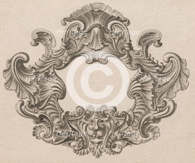 Design for a Cartouche, Plate 2 from 'Neü inventierte sehr dienstiche Schil..., Printed ca. 1750-56. Creator: Jeremias Wachsmuth.