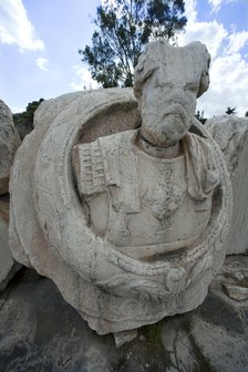 A medallion bust of Marcus Aurelius, Eleusis, Greece. Artist: Samuel Magal