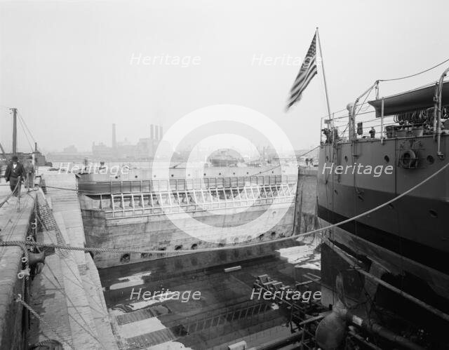 Brooklyn Navy Yard, dock no. 4 gate, c.between 1910 and 1920. Creator: Unknown.