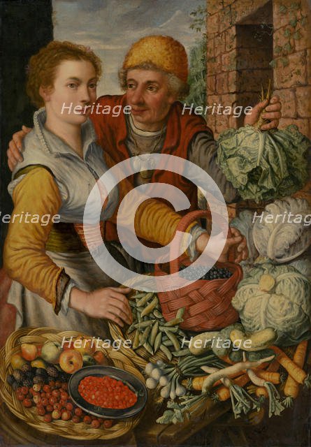 The fruit and vegetable sellers, c. 1570. Creator: Beuckelaer, Joachim (ca. 1533-1574).