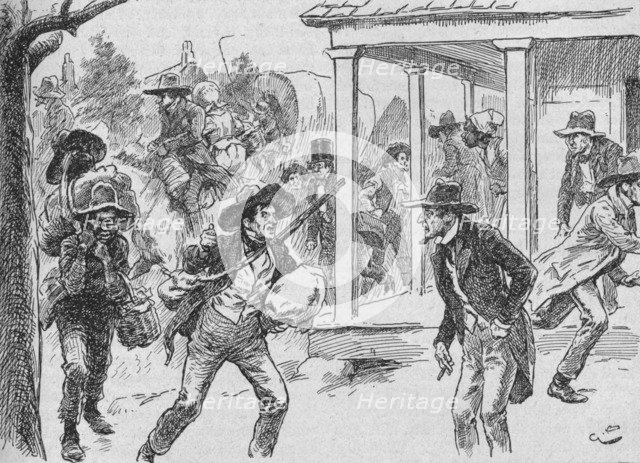 'The City Was Taken With A Desperate Panic', 1902. Artist: Gordon Frederick Browne.