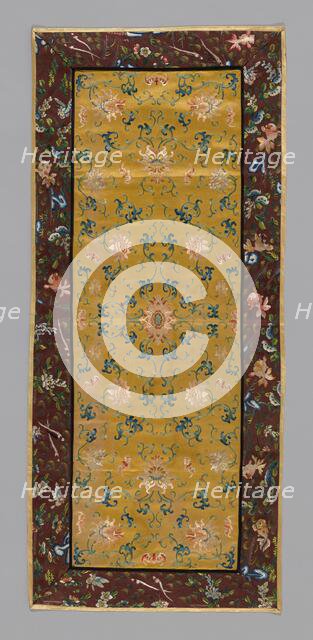 Panel (Furnishing Fabric), China, Qing dynasty (1644-1911), 1800/50. Creator: Unknown.