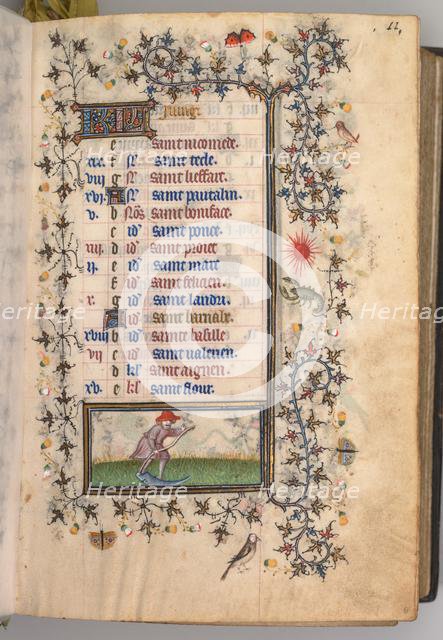 Hours of Charles the Noble, King of Navarre (1361-1425): fol. 6r, June, c. 1405. Creator: Master of the Brussels Initials and Associates (French).