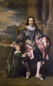 'King Charles I and Prince Charles', 17th century. Artist: Unknown.