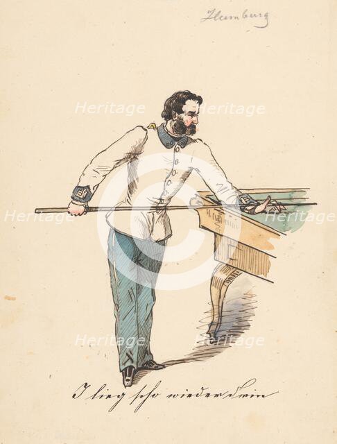Billiards, 1850-1860. Creator: Friedrich Carl von Scheidlin.