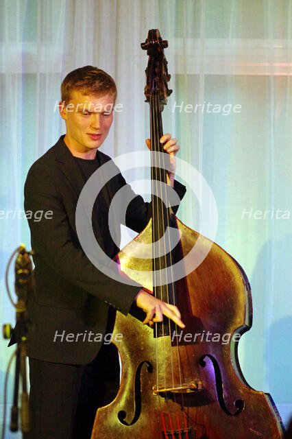 Will Sach, Joe Farnsworth-Sara Hanahan Quartet, Watermill Jazz Club, Dorking, Surrey, July 2024. Creator: Brian O'Connor.