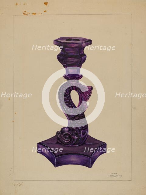 Dolphin Candlestick, c. 1936. Creator: John Tarantino.