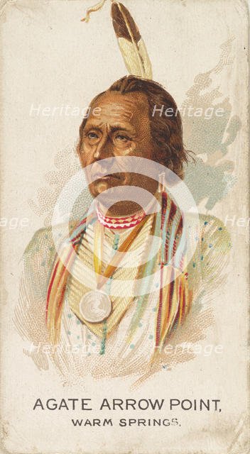 Agate Arrow Point, Warm Springs, from the American Indian Chiefs series (N2) for Allen & G..., 1888. Creator: Allen & Ginter.