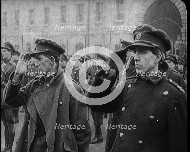 Irish Soldiers Saluting in Dublin, 1922. Creator: British Pathe Ltd.