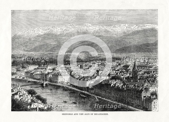 Grenoble and the Alps of Belledonne, France, 1879. Artist: Unknown