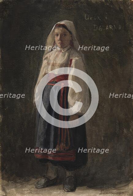 Girl in costume, 1864-1890. Creator: Carl Gustaf Hellqvist.