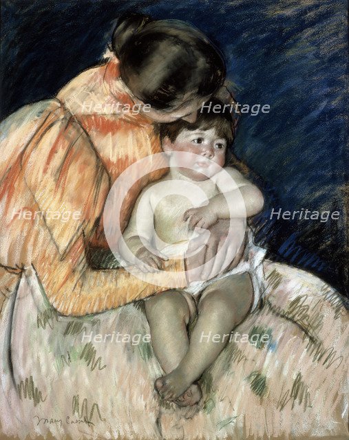 'Mother and Child', late 19th or early 20th century.  Artist: Mary Cassatt