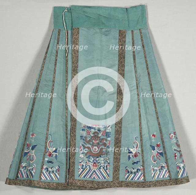 Woman's Bridal Dress, Pleated Skirt, 1800s. Creator: Unknown.