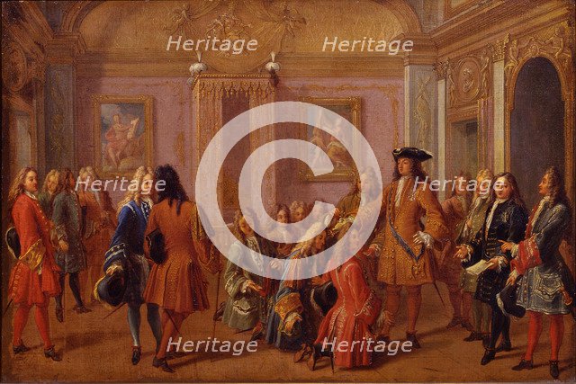 First Ennoblement of the Knights of the Order of Saint-Louis by Louis XIV in Versailles on 8 May 169 Artist: Marot, François (1666-1719)