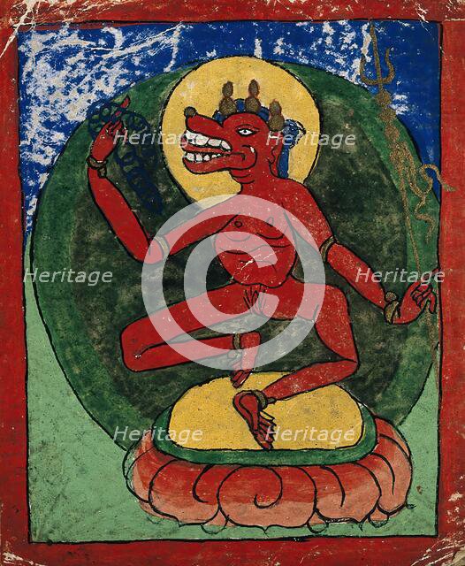 Tibetan fortune telling card. Creator: Unknown.