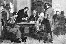 The State of Ireland: rent agent's office as it used to be - drinking his honour's health, 1881. Creator: William James Palmer.