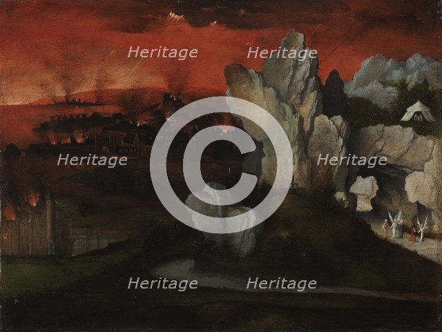 Landscape with the Destruction of Sodom and Gomorrah, c. 1520. Artist: Patinir, Joachim (ca. 1480-1524)