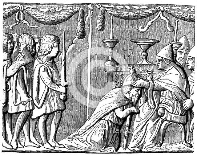 Coronation of the Emperor Sigismund by Pope Eugene IV, 15th century, (1870). Artist: Unknown
