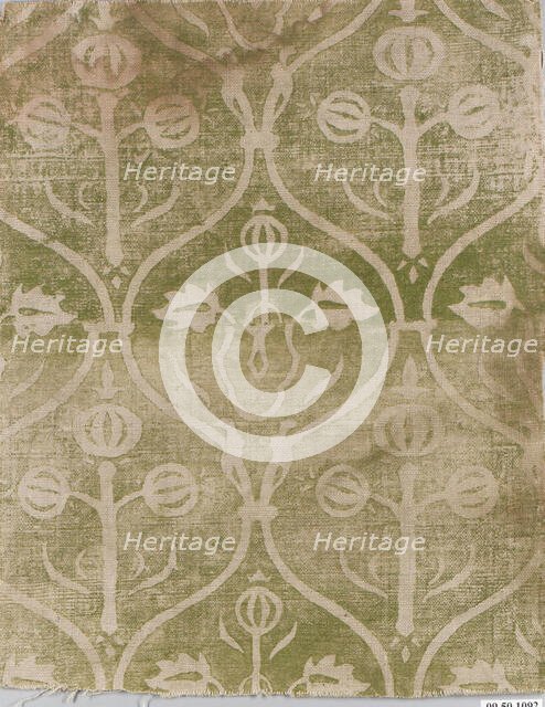 Printed Textile, German, 15th century. Creator: Unknown.