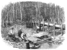The Chaudière Gold-Fields, Canada: the diggings on a tributary of the Chaudière, 1864. Creator: Mason Jackson.